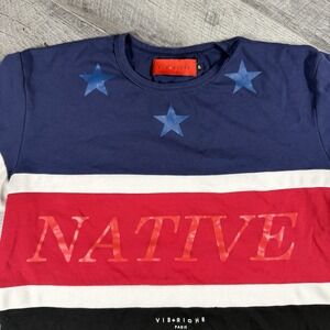 Vie Riche+Paris Men's Xl Black Designer Color Block Pullover T-shirt Multicolor